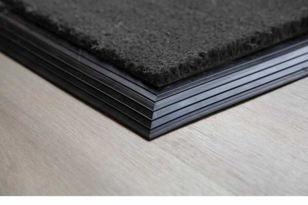 Grey Coir Entrance Mat With Rubber Edge Made To Measure